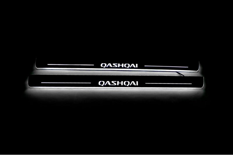 Nissan Qashqai I 2007-2014 LED Door Sills With Logo Qashqai Nissan Led Door Sills opdesign