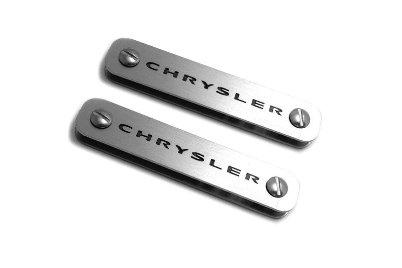 Stainless Steel Floor Mats Emblems Set Badges with Chrysler Logo Car Mats Badges Decoin