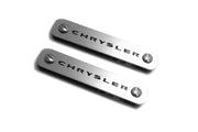 Stainless Steel Floor Mats Emblems Set Badges with Chrysler Logo Car Mats Badges Decoin