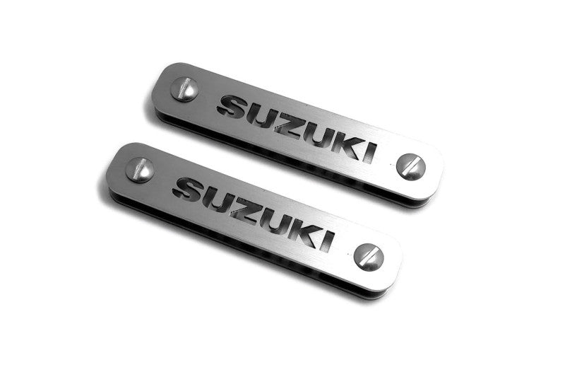 Stainless Steel Floor Mats Emblems Set Badges with Suzuki Logo Car Mats Badges Decoin