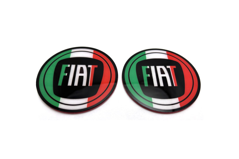 Fiat emblem for fenders with Fiat Tricolor logo Fiat emblems decoinfabric