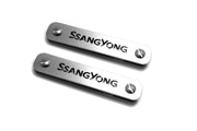 Stainless Steel Floor Mats Emblems Set Badges with SsangYong Logo Car Mats Badges Decoin