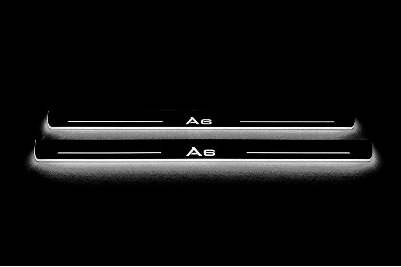 Audi A6 C7 2011-2018 Auto Door Sill Plates With Logo A6 Audi Led Door Sills opdesign