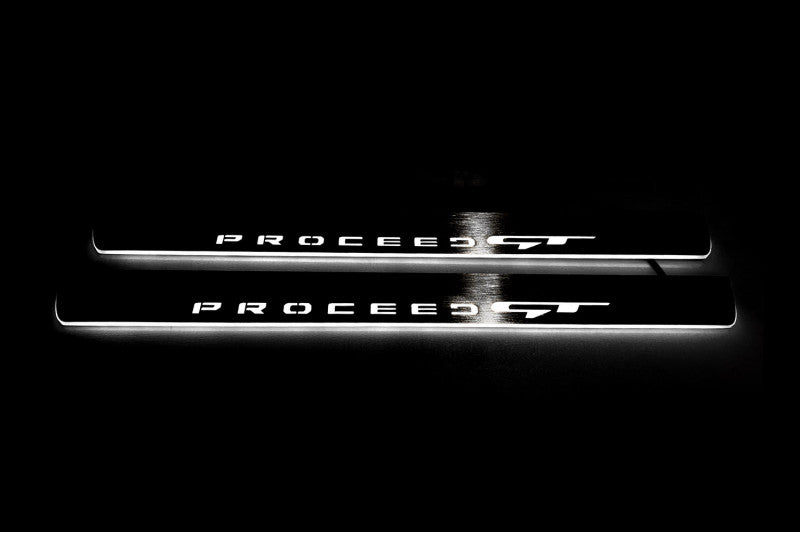 KIA ProCeed III 2018+ Door Sill Led Plate With Logo Proceed GT KIA Led Door Sills opdesign