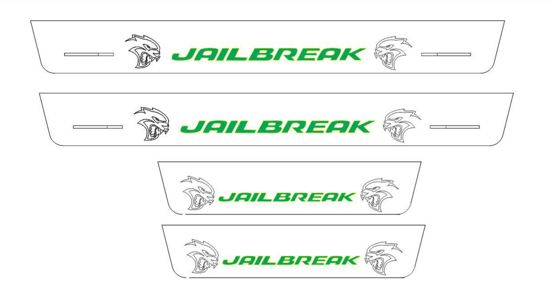 Dodge Charger 2011+ Door Sill Led Plate With JAILBREAK Logo Dodge Led Door Sills opdesign