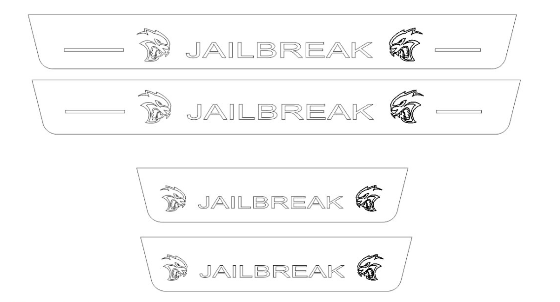 Dodge Durango III 2011+ Door Sill Led Plate With JAILBREAK Logo (Type 4) Dodge Led Door Sills opdesign