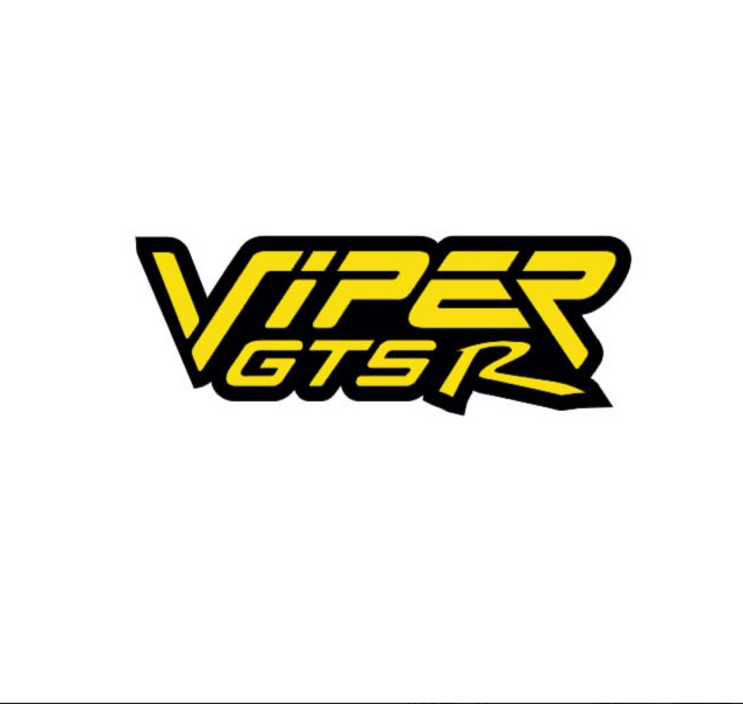Dodge Viper tailgate trunk rear emblem with Viper GTS-R logo Dodge emblems decoinfabric BLACK YELLOW