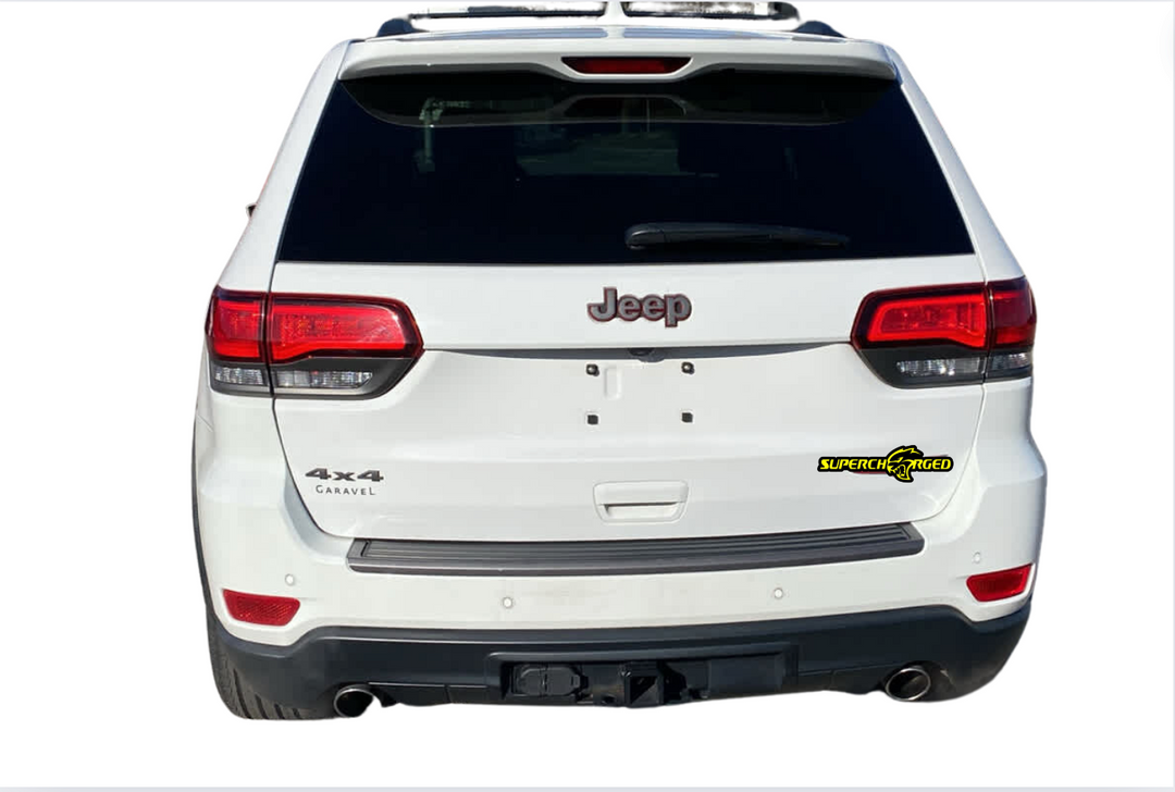 Jeep tailgate trunk rear emblem with Supercharged + Hellcat logo Jeep emblems decoinfabric