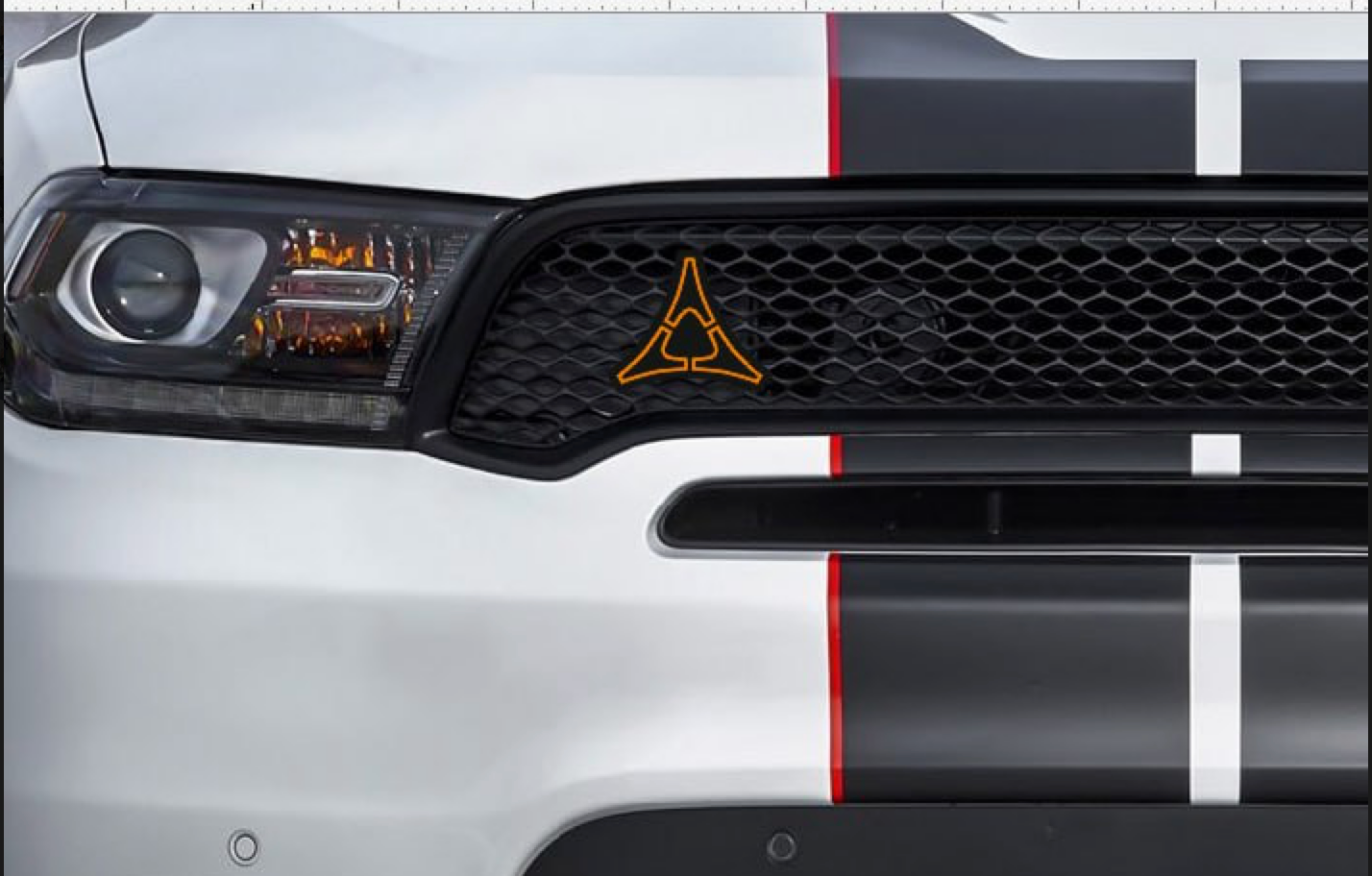 Dodge Emblem & Badge Set - Grille and Tailgate Reflective Fratzog logo Dodge emblems decoinfabric