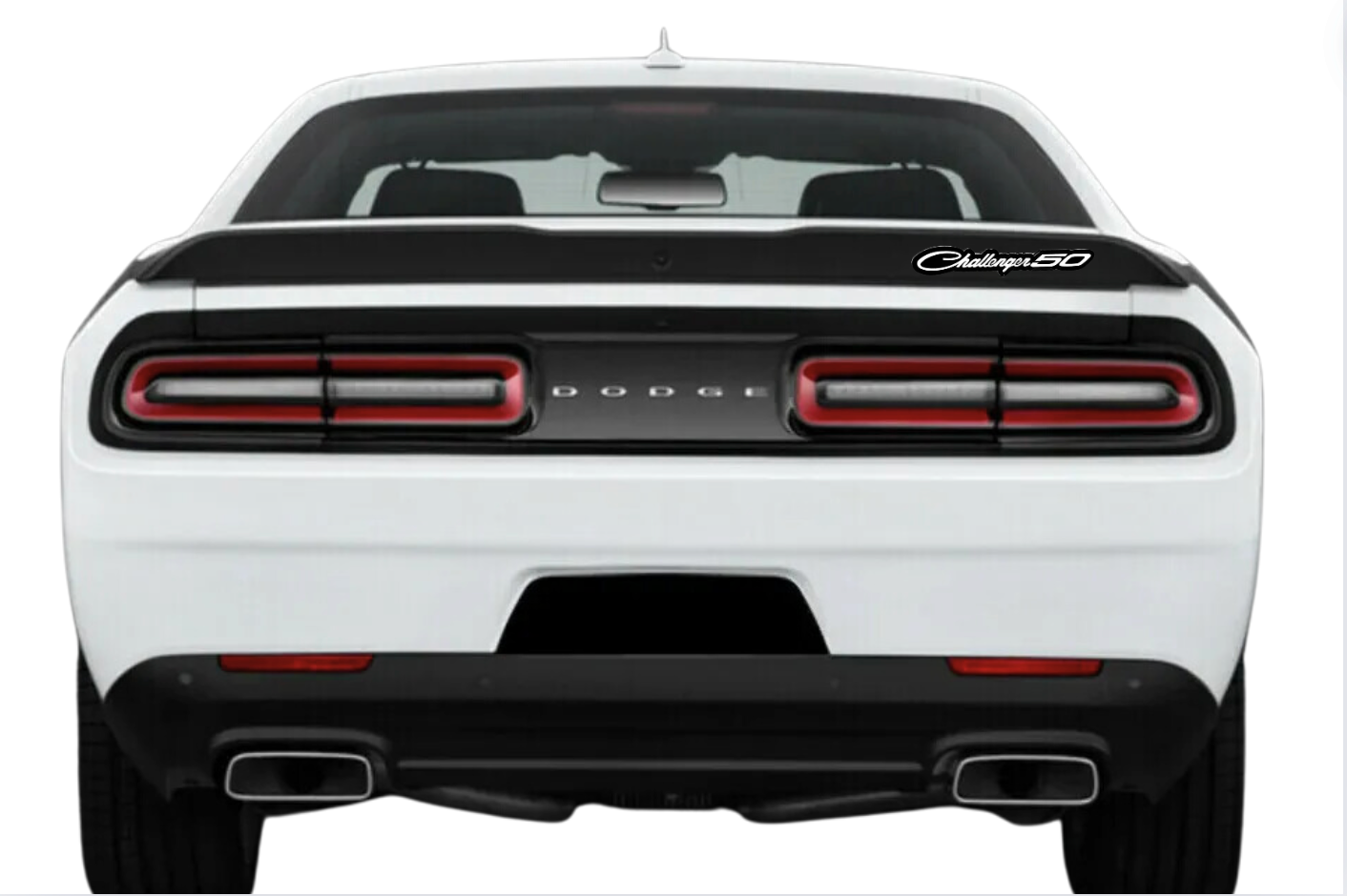 Dodge tailgate trunk rear emblem with Dodge Challenger 50 logo