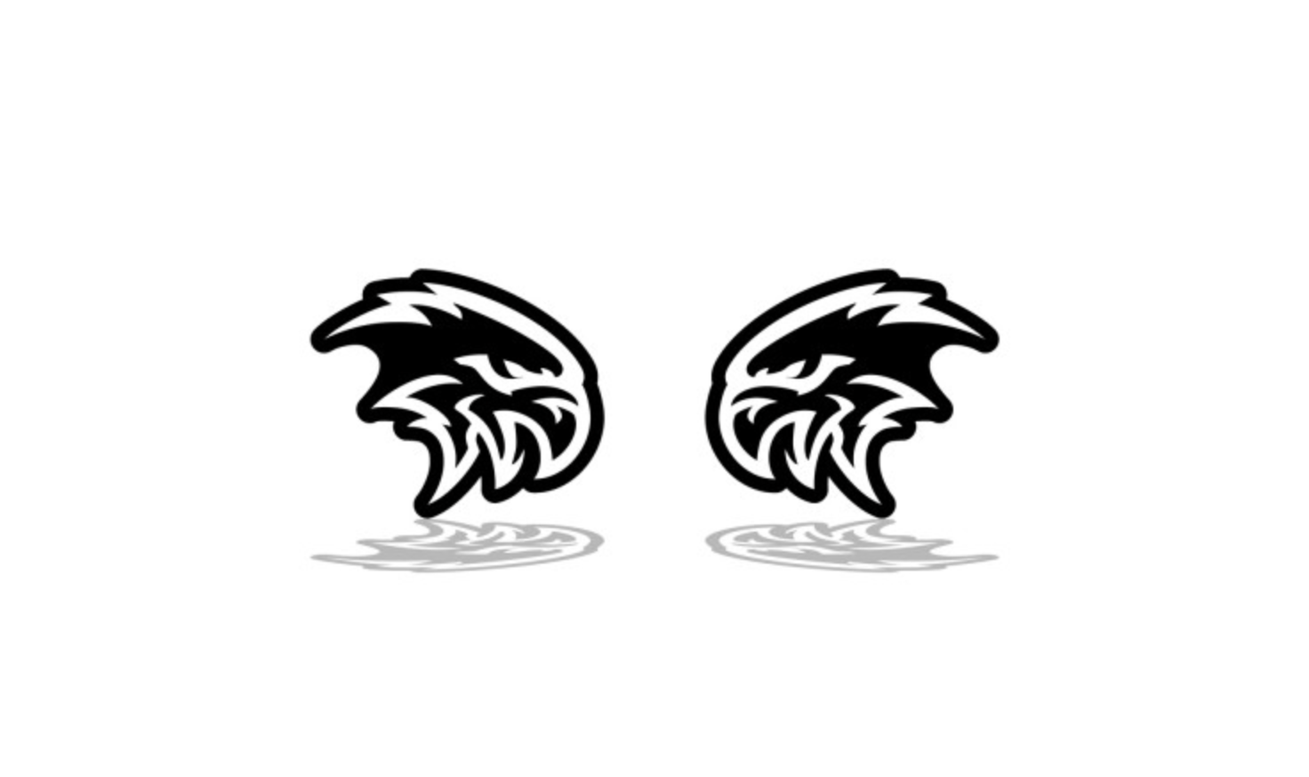 Jeep Emblem & Badges set with Hellhawk logo (Type 2) Jeep emblems decoinfabric BLACK WHITE