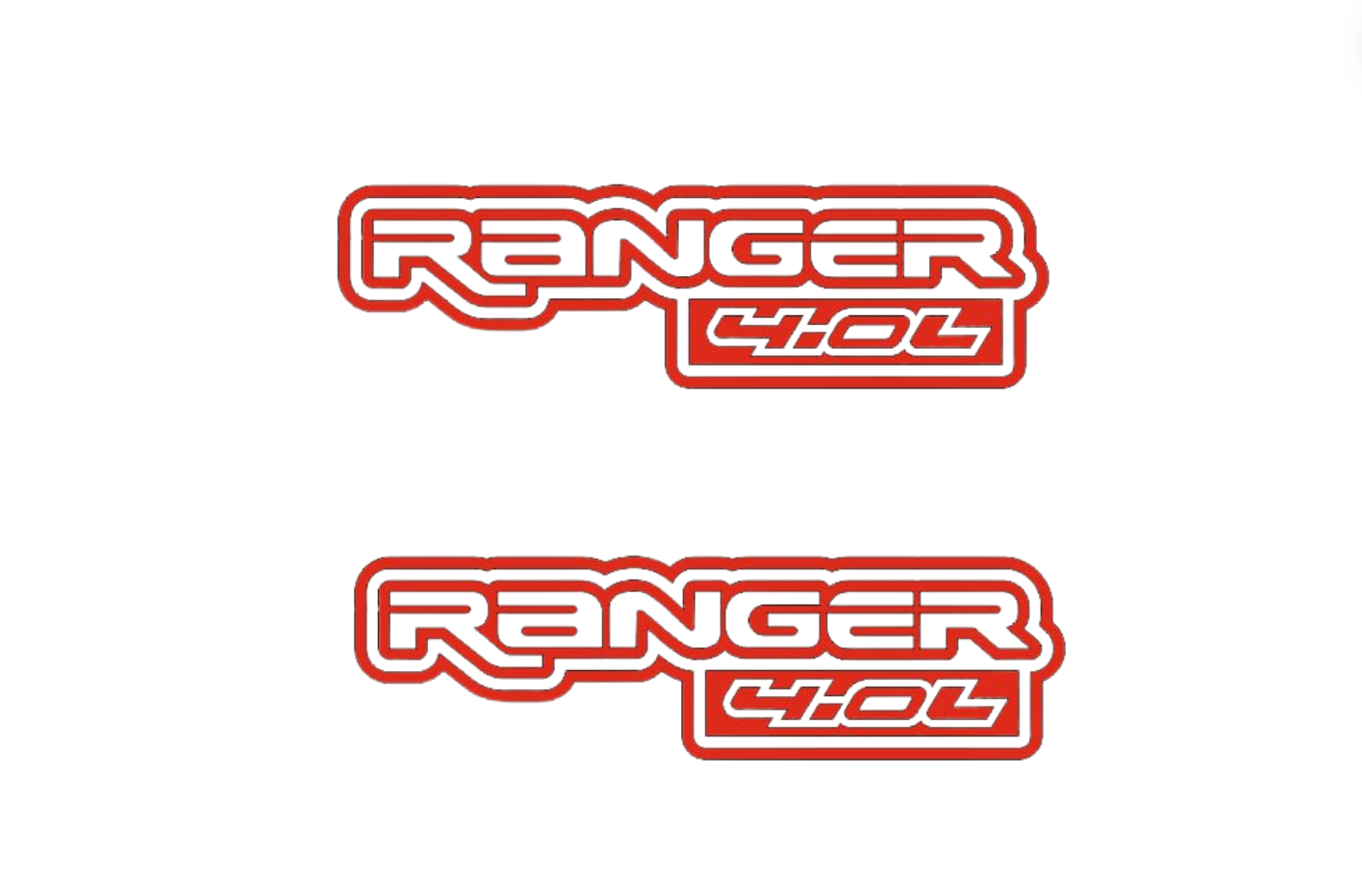 Ford Ranger Emblem & Badges set with Ranger 4.0L logo