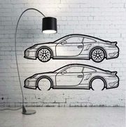 Metal Car Wall art Decor Porsche 911 (991) 2011+ (type SIDE) Porsche Wall Art Decoin Fabric