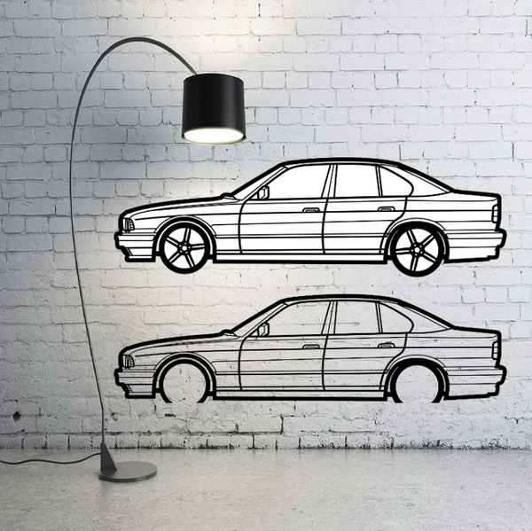 Metal Car Wall art Decor BMW 5 E34 1987-1996 (type SIDE)