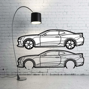 Metal Car Wall art Decor Chevrolet Camaro VI 2016+ (type SIDE) Chevrolet Wall Art Decoin Fabric
