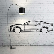 Metal Car Wall art Decor Chevrolet Camaro VI 2016+ (type SIDE) Chevrolet Wall Art Decoin Fabric 500 mm (19.6