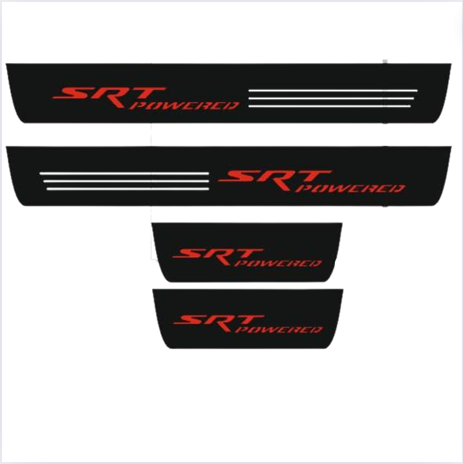 Dodge Durango 2011+ Door Sill Led Plate With SRT POWERED Logo (type 2)