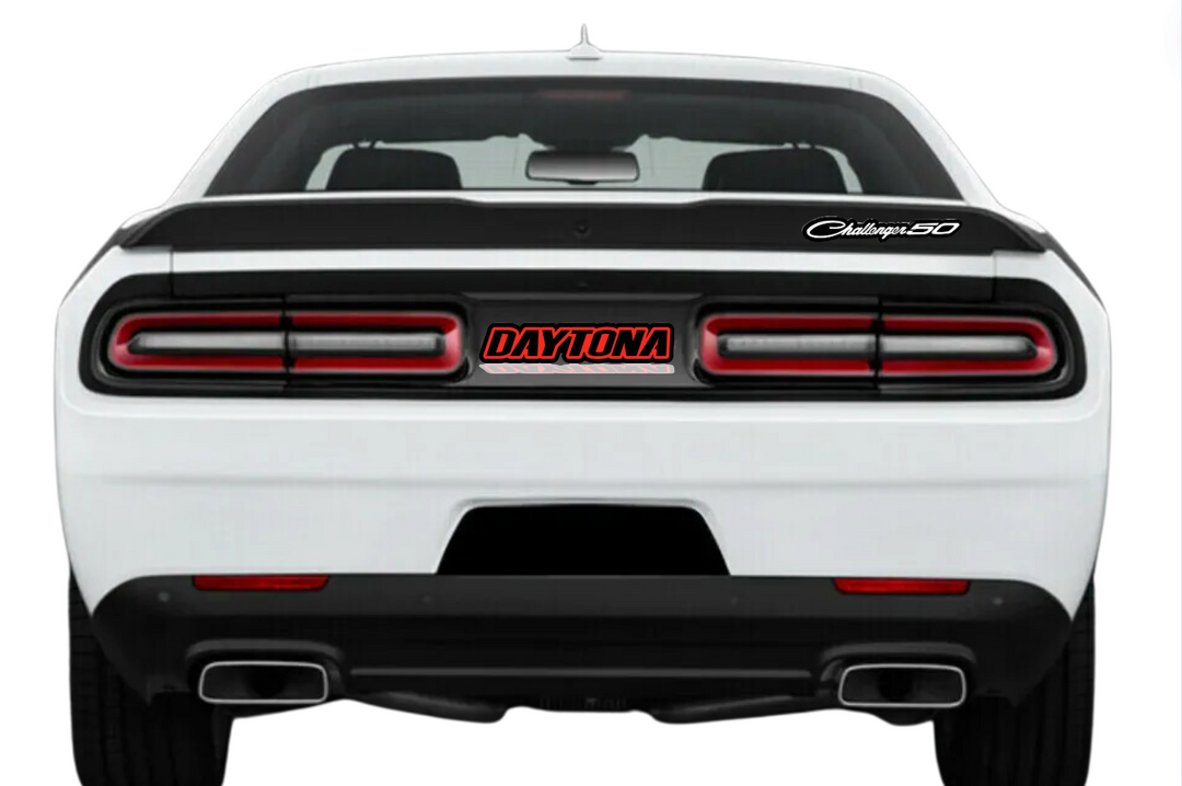 Dodge Challenger trunk rear emblem between tail lights with Daytona logo (type 3) Dodge emblems decoinfabric