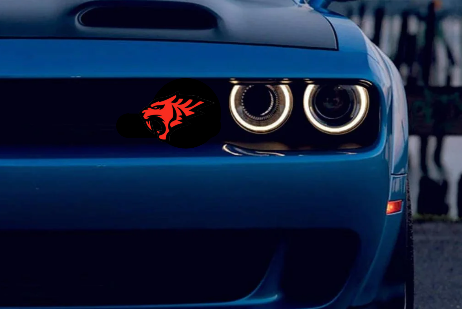 Dodge Emblem & Badge Set - Grille and Tailgate HellTiger logo Dodge emblems decoinfabric