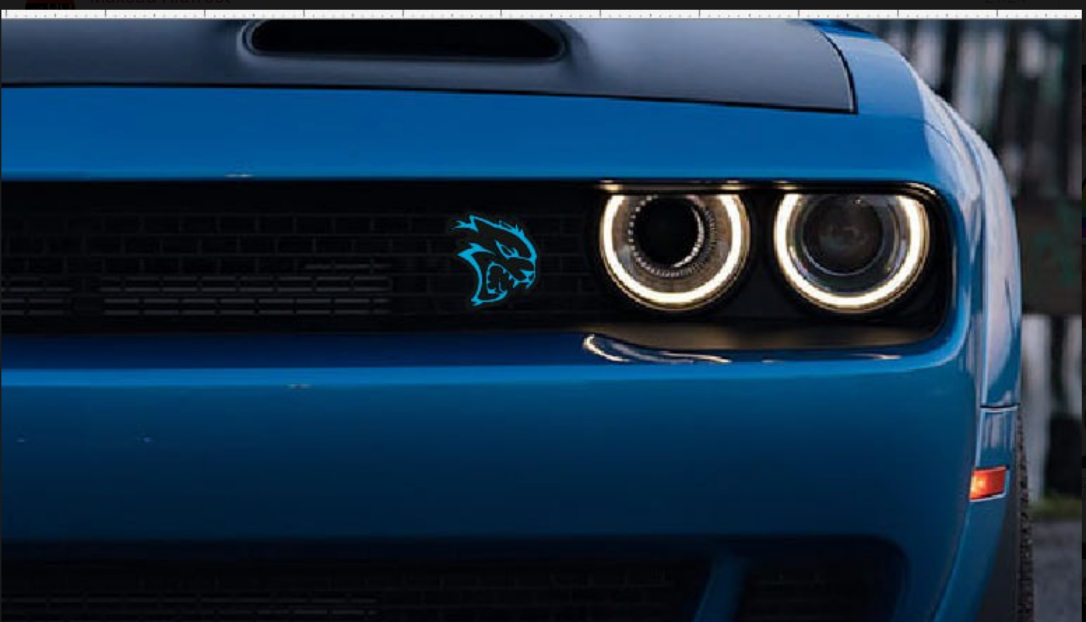 DODGE Radiator grille emblem with Hellcat logo (type 2)