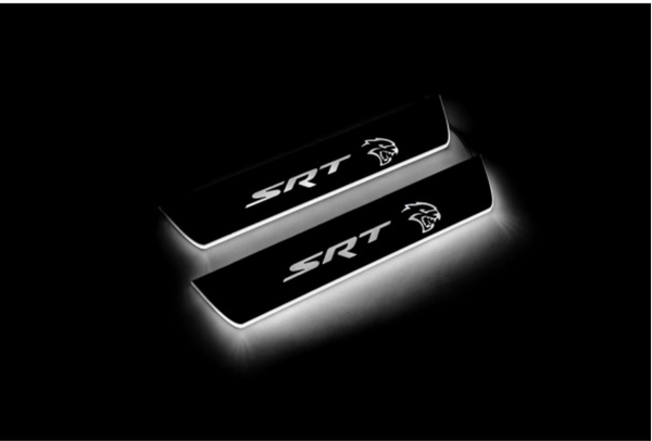 Dodge Durango III Door Sill Led Plate With SRT HELLCAT Logo (Type 2) Rear