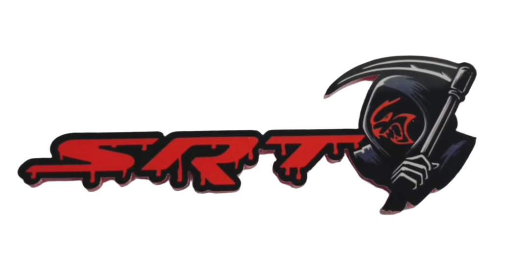 Dodge Emblem & Badges set with SRT Hellcat Grim Reaper logo Dodge emblems decoinfabric