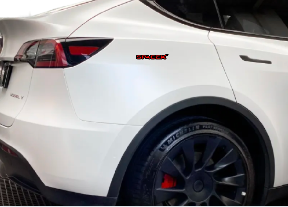 Tesla emblem for fenders with SpaceX logo