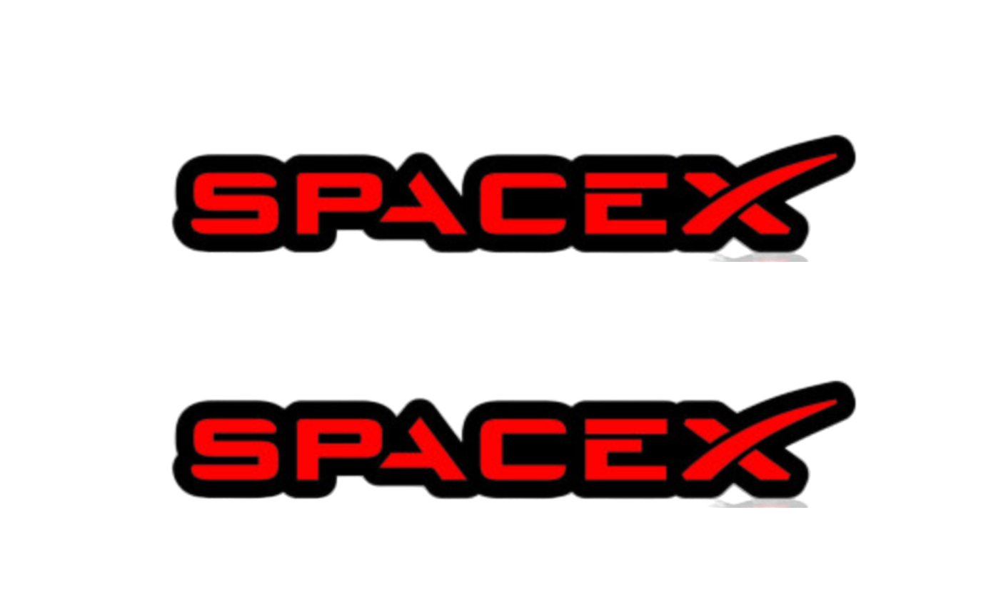 Tesla Emblem & Badge Set - Grille and Tailgate SpaceX logo Tesla emblems decoinfabric RED