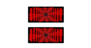 Tesla Emblem & Badge Set - Grille and Tailgate Plaid logo Tesla emblems decoinfabric RED