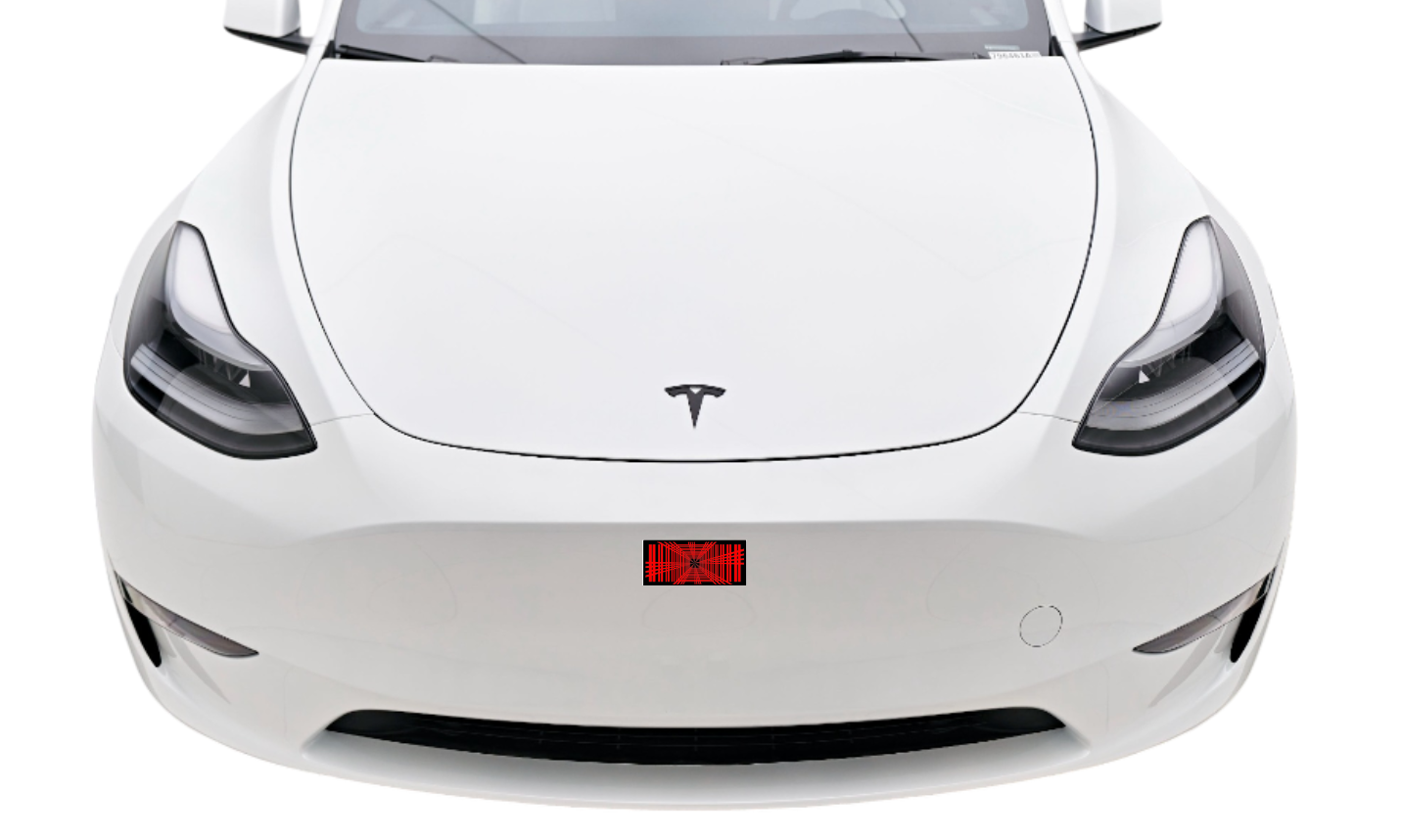 Tesla radiator grille emblem with Plaid logo