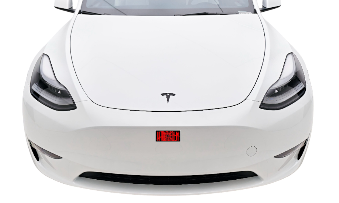 Tesla Emblem & Badge Set - Grille and Tailgate Plaid logo Tesla emblems decoinfabric