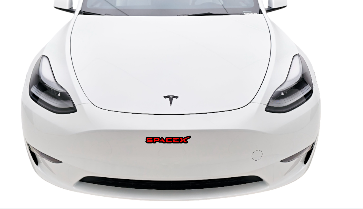 Tesla radiator grille emblem with SpaceX logo