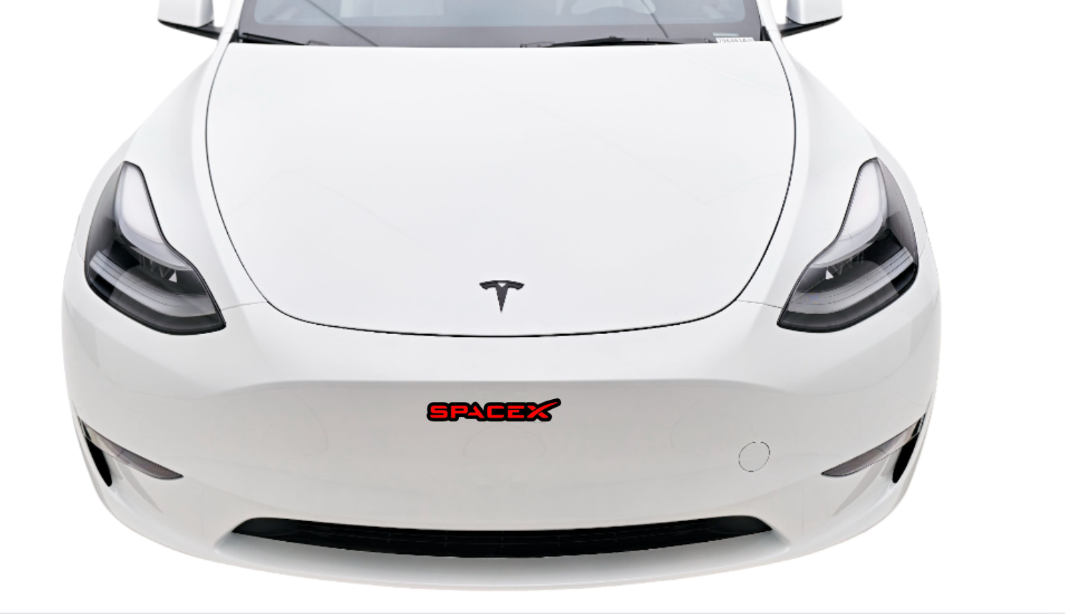 Tesla radiator grille emblem with SpaceX logo Tesla emblems decoinfabric