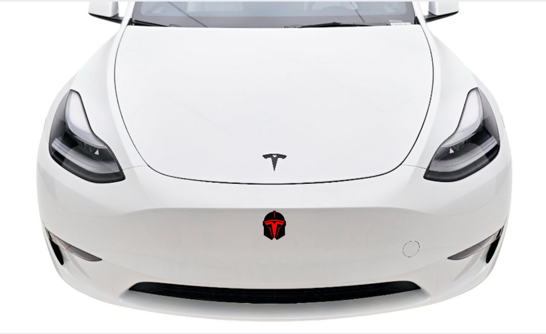 Tesla radiator grille emblem with Tesla Helmet logo Tesla emblems decoinfabric