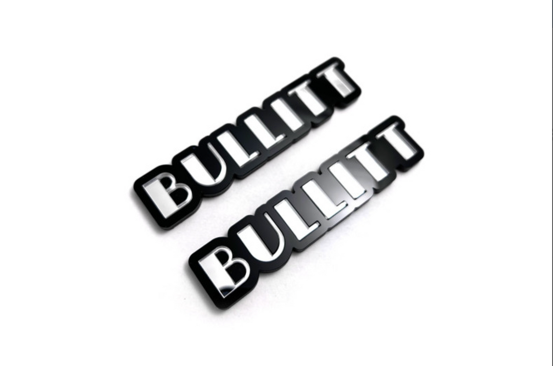 Ford Mustang emblem for fenders with Bullitt logo (Type 2) Ford emblems decoinfabric