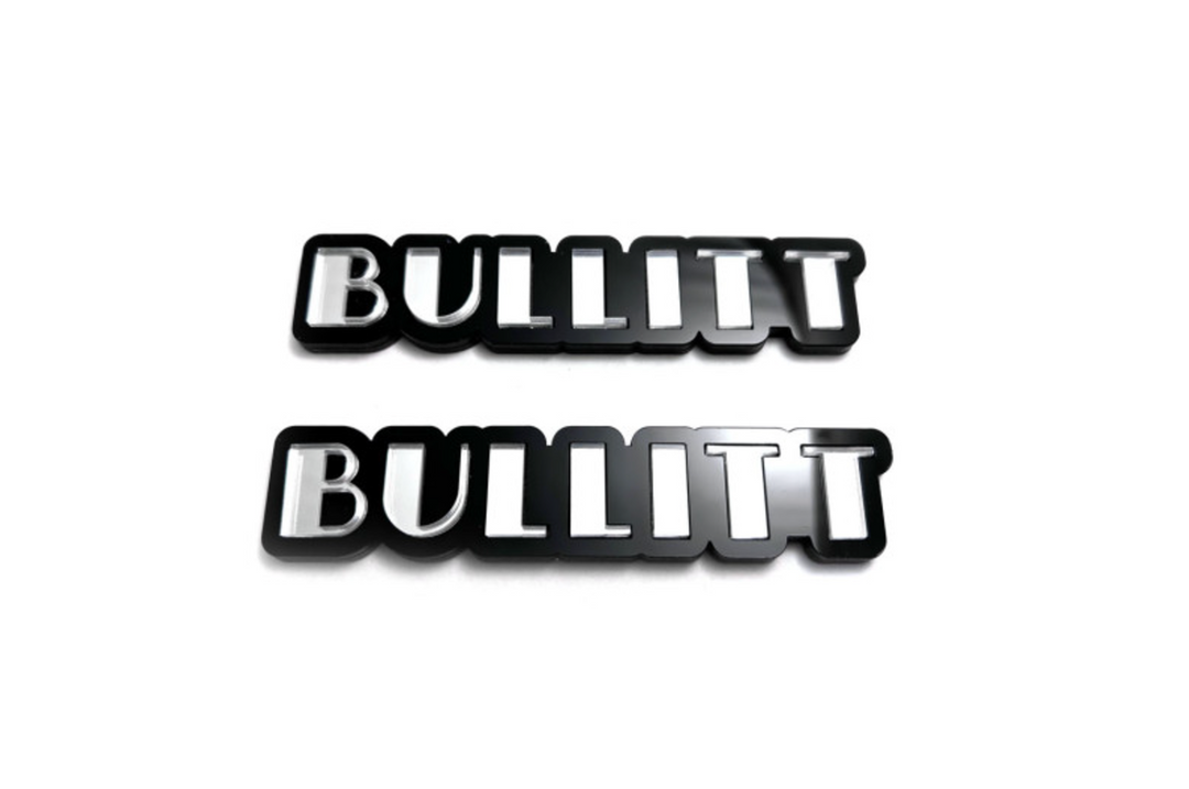 Ford Mustang emblem for fenders with Bullitt logo (Type 2) Ford emblems decoinfabric