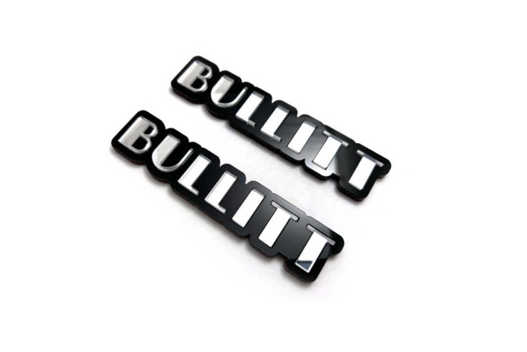 Ford Mustang emblem for fenders with Bullitt logo (Type 2) Ford emblems decoinfabric