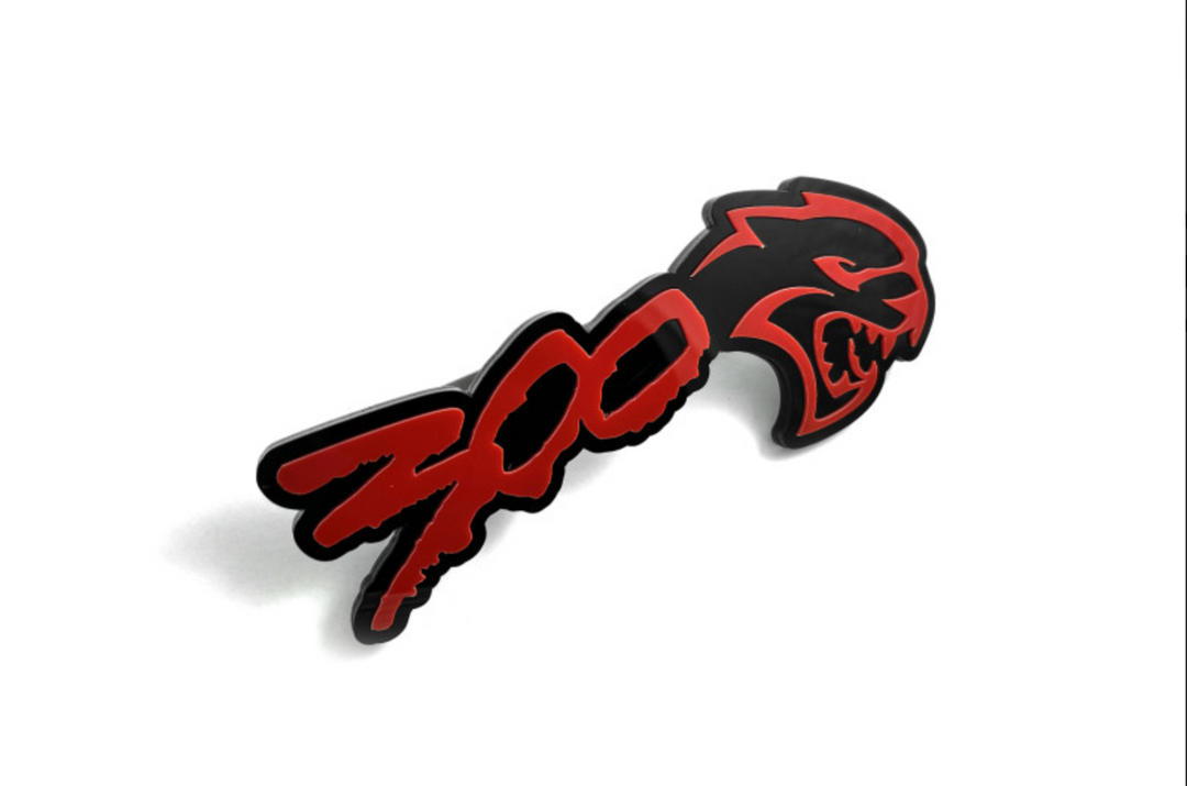 Chrysler 300C II radiator grille emblem with 300 + Hellcat logo (type 2) Chrysler emblems decoinfabric