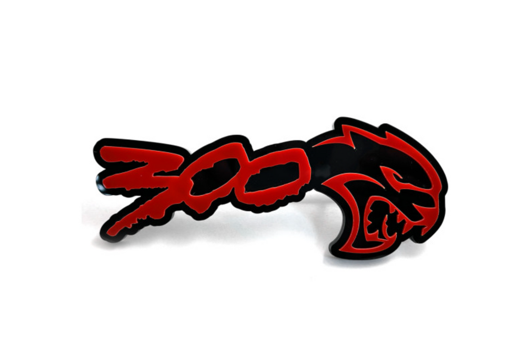 Chrysler 300C II radiator grille emblem with 300 + Hellcat logo (type 2) Chrysler emblems decoinfabric