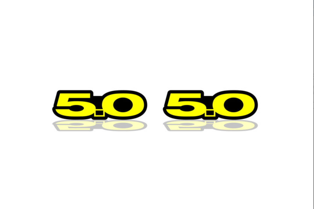 Ford Mustang V emblem for fenders with 5.0 logo (type 2) Ford emblems decoinfabric
