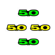 Ford Mustang V Emblem & Badges set with Mustang 5.0 logo (type 3) Ford emblems decoinfabric