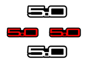 Ford Mustang VII Emblem & Badges set with Mustang 5.0 logo (type 3) Ford emblems decoinfabric