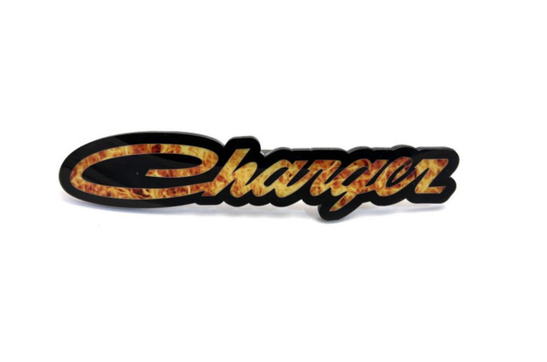 Dodge Charger Radiator grille emblem with Charger Fire logo Dodge emblems decoinfabric