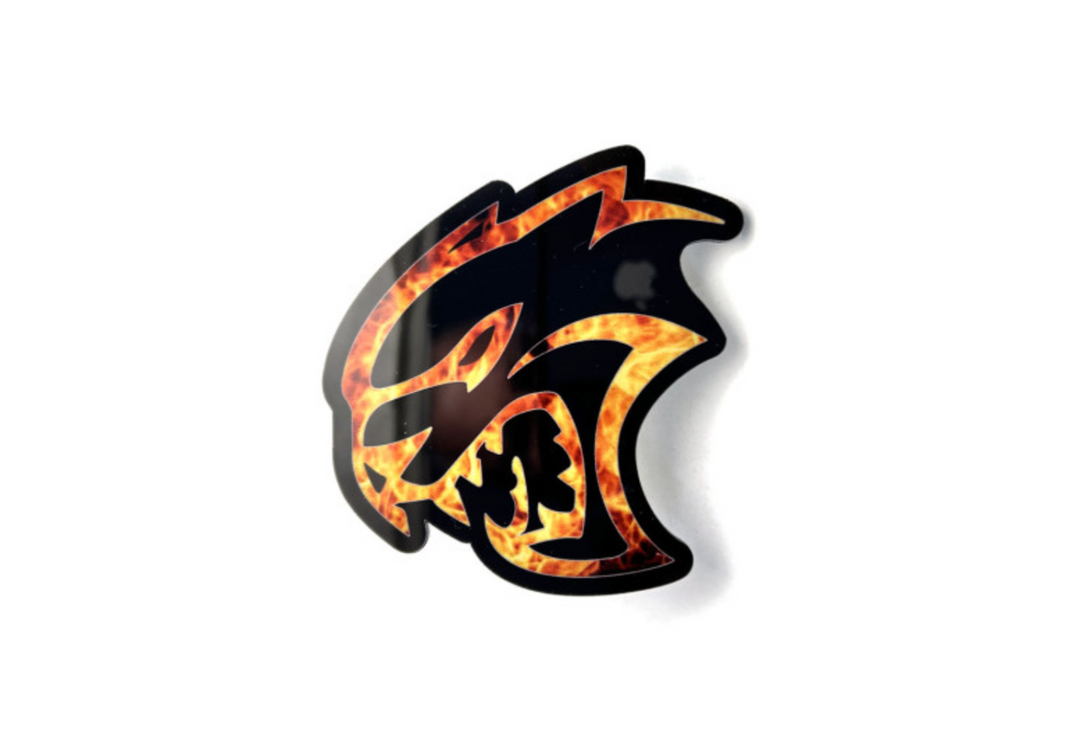 Jeep tailgate trunk rear emblem with Hellcat Fire logo Jeep emblems decoinfabric