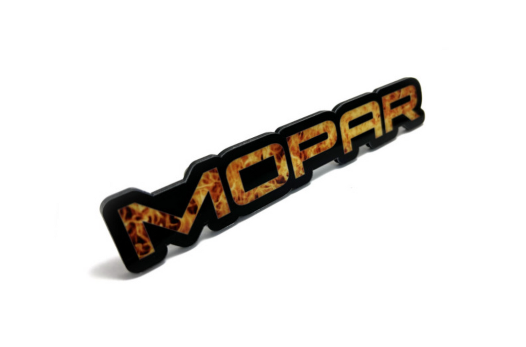 Dodge tailgate trunk rear emblem with Mopar Fire logo Dodge emblems decoinfabric