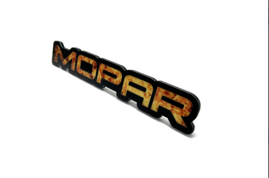 Dodge tailgate trunk rear emblem with Mopar Fire logo Dodge emblems decoinfabric