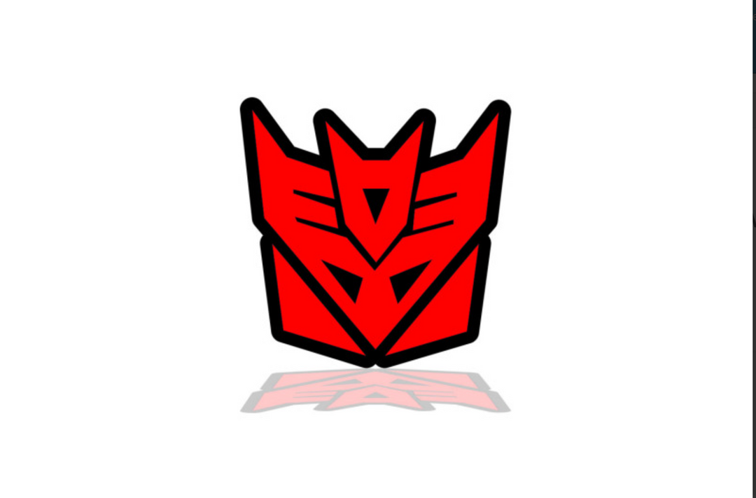 Radiator grille emblem with Decepticon logo Custom design emblems decoinfabric