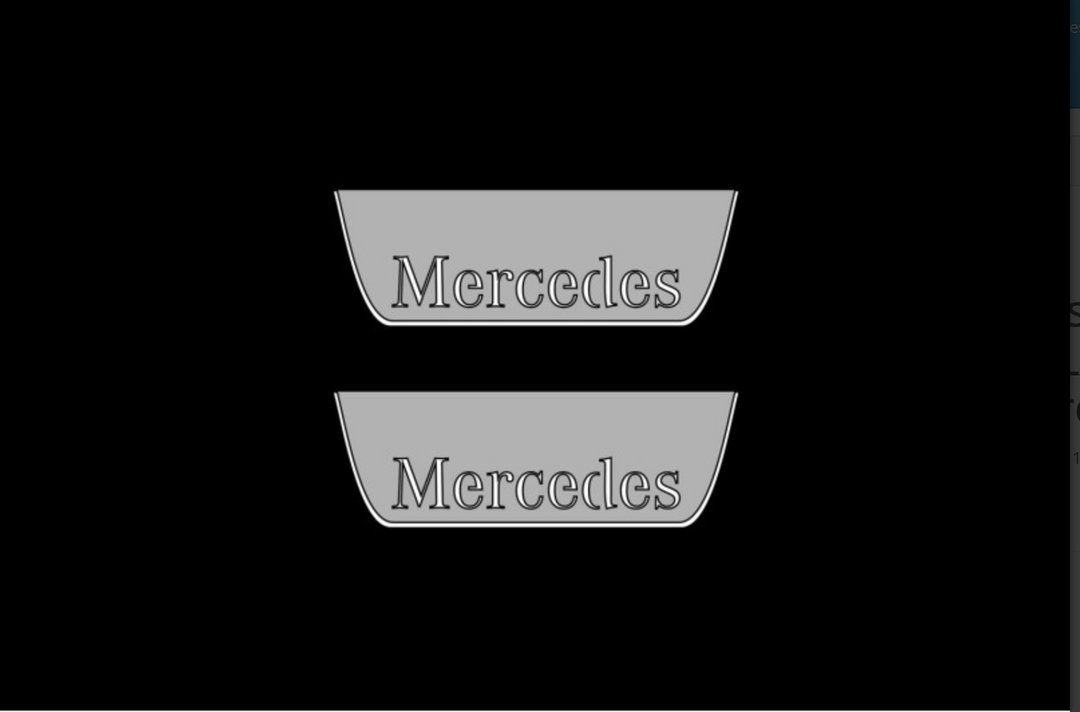 Mercedes CLA W117 2013+ LED Door Sills PRO With Mercedes-Benz Logo Mercedes Led Door Sills opdesign