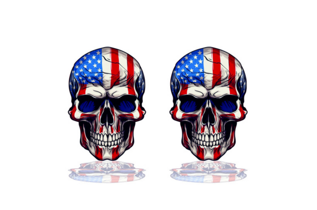 Car Emblem Badge for Fenders with USA Flag Skull Logo Custom design emblems decoinfabric