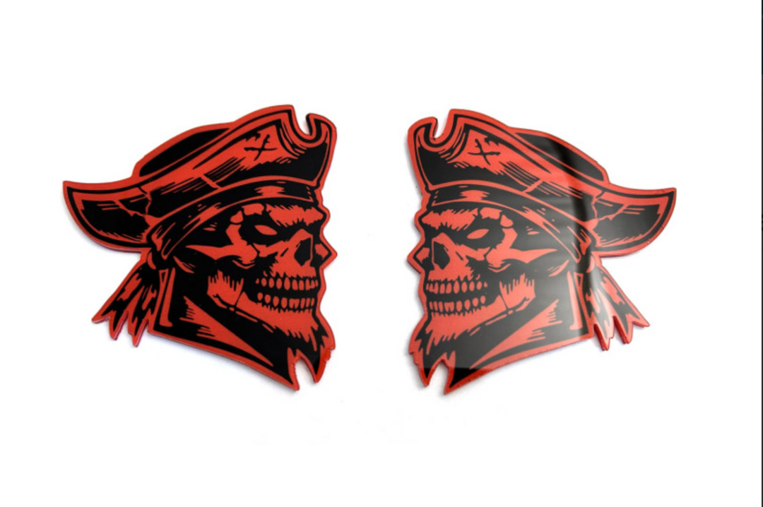 Car emblem badge for fenders with Pirate logo Custom design emblems decoinfabric